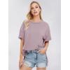imageEXLURA Womens Summer Oversized T Shirts 2025 Casual Short Sleeve Loose Maternity Tops Crewneck Tunic Plus Gym Workout TopGrey Purple