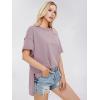 imageEXLURA Womens Summer Oversized T Shirts 2025 Casual Short Sleeve Loose Maternity Tops Crewneck Tunic Plus Gym Workout TopGrey Purple