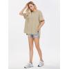 imageEXLURA Womens Summer Oversized T Shirts 2025 Casual Short Sleeve Loose Maternity Tops Crewneck Tunic Plus Gym Workout TopKhaki