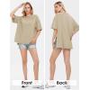 imageEXLURA Womens Summer Oversized T Shirts 2025 Casual Short Sleeve Loose Maternity Tops Crewneck Tunic Plus Gym Workout TopKhaki