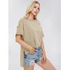imageEXLURA Womens Summer Oversized T Shirts 2025 Casual Short Sleeve Loose Maternity Tops Crewneck Tunic Plus Gym Workout TopKhaki