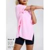 imageEXLURA Womens Summer Oversized T Shirts 2025 Casual Short Sleeve Loose Maternity Tops Crewneck Tunic Plus Gym Workout TopLight Pink