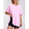 imageEXLURA Womens Summer Oversized T Shirts 2025 Casual Short Sleeve Loose Maternity Tops Crewneck Tunic Plus Gym Workout TopLight Pink