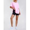 imageEXLURA Womens Summer Oversized T Shirts 2025 Casual Short Sleeve Loose Maternity Tops Crewneck Tunic Plus Gym Workout TopLight Pink