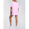 imageEXLURA Womens Summer Oversized T Shirts 2025 Casual Short Sleeve Loose Maternity Tops Crewneck Tunic Plus Gym Workout TopLight Pink