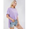 imageEXLURA Womens Summer Oversized T Shirts 2025 Casual Short Sleeve Loose Maternity Tops Crewneck Tunic Plus Gym Workout TopLight Purple