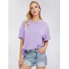 imageEXLURA Womens Summer Oversized T Shirts 2025 Casual Short Sleeve Loose Maternity Tops Crewneck Tunic Plus Gym Workout TopLight Purple