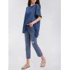 imageEXLURA Womens Summer Oversized T Shirts 2025 Casual Short Sleeve Loose Maternity Tops Crewneck Tunic Plus Gym Workout TopNavy Blue