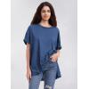imageEXLURA Womens Summer Oversized T Shirts 2025 Casual Short Sleeve Loose Maternity Tops Crewneck Tunic Plus Gym Workout TopNavy Blue