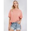 imageEXLURA Womens Summer Oversized T Shirts 2025 Casual Short Sleeve Loose Maternity Tops Crewneck Tunic Plus Gym Workout TopOrange