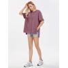 imageEXLURA Womens Summer Oversized T Shirts 2025 Casual Short Sleeve Loose Maternity Tops Crewneck Tunic Plus Gym Workout TopPurple