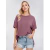 imageEXLURA Womens Summer Oversized T Shirts 2025 Casual Short Sleeve Loose Maternity Tops Crewneck Tunic Plus Gym Workout TopPurple