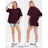 imageEXLURA Womens Summer Oversized T Shirts 2025 Casual Short Sleeve Loose Maternity Tops Crewneck Tunic Plus Gym Workout TopWine Red