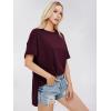 imageEXLURA Womens Summer Oversized T Shirts 2025 Casual Short Sleeve Loose Maternity Tops Crewneck Tunic Plus Gym Workout TopWine Red