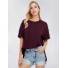 imageEXLURA Womens Summer Oversized T Shirts 2025 Casual Short Sleeve Loose Maternity Tops Crewneck Tunic Plus Gym Workout TopWine Red