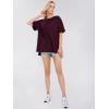 imageEXLURA Womens Summer Oversized T Shirts 2025 Casual Short Sleeve Loose Maternity Tops Crewneck Tunic Plus Gym Workout TopWine Red