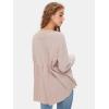 imageEXLURA Waffle Knit Long Sleeve Shirts for Womens Crewneck Loose Babydoll Tunic Tops Maternity Tops Fall Fashion 2025 ClothesApricot