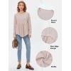 imageEXLURA Waffle Knit Long Sleeve Shirts for Womens Crewneck Loose Babydoll Tunic Tops Maternity Tops Fall Fashion 2025 ClothesApricot