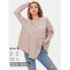 imageEXLURA Waffle Knit Long Sleeve Shirts for Womens Crewneck Loose Babydoll Tunic Tops Maternity Tops Fall Fashion 2025 ClothesApricot