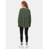 imageEXLURA Waffle Knit Long Sleeve Shirts for Womens Crewneck Loose Babydoll Tunic Tops Maternity Tops Fall Fashion 2025 ClothesArmy Green