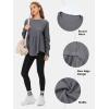 imageEXLURA Waffle Knit Long Sleeve Shirts for Womens Crewneck Loose Babydoll Tunic Tops Maternity Tops Fall Fashion 2025 ClothesDark Grey