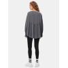 imageEXLURA Waffle Knit Long Sleeve Shirts for Womens Crewneck Loose Babydoll Tunic Tops Maternity Tops Fall Fashion 2025 ClothesDark Grey