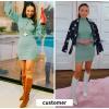 imageEXLURA Womens 2025 Mock Neck Ribbed Long Sleeve Bodycon Pullover Cute Mini Sweater DressGreen