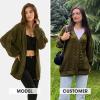 imageEXLURA Womens 2025 Oversized Cardigan Sweaters Fall Winter Lightweight Soft Knit Cardigan Open Front Button Outwear CoatsArmy Green