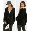 imageEXLURA Womens 2025 Oversized Cardigan Sweaters Fall Winter Lightweight Soft Knit Cardigan Open Front Button Outwear CoatsBlack