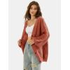 imageEXLURA Womens 2025 Oversized Cardigan Sweaters Fall Winter Lightweight Soft Knit Cardigan Open Front Button Outwear CoatsBrick Red