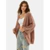 imageEXLURA Womens 2025 Oversized Cardigan Sweaters Fall Winter Lightweight Soft Knit Cardigan Open Front Button Outwear CoatsDusty Red