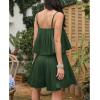 imageEXLURA Womens 2025 Summer Romper Dress Spaghetti Strap Pleated Fashion Short Jumpsuit OutfitsDark Green