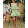 imageEXLURA Womens 2025 Summer Romper Dress Spaghetti Strap Pleated Fashion Short Jumpsuit OutfitsLight Green