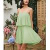 imageEXLURA Womens 2025 Summer Romper Dress Spaghetti Strap Pleated Fashion Short Jumpsuit OutfitsLight Green