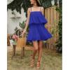 imageEXLURA Womens 2025 Summer Romper Dress Spaghetti Strap Pleated Fashion Short Jumpsuit OutfitsRoyal Blue