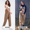 imageEXLURA Womens Casual Summer Jumpsuits 2025 Romper Bib Outfits Adjustable Straps Denim Overalls with PocketsKhaki