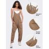 imageEXLURA Womens Casual Summer Jumpsuits 2025 Romper Bib Outfits Adjustable Straps Denim Overalls with PocketsKhaki