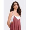 imageEXLURA Womens Casual Summer Jumpsuits 2025 Romper Bib Outfits Adjustable Straps Denim Overalls with PocketsMaroon