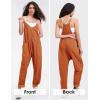 imageEXLURA Womens Casual Summer Jumpsuits 2025 Romper Bib Outfits Adjustable Straps Denim Overalls with PocketsOrange