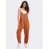 imageEXLURA Womens Casual Summer Jumpsuits 2025 Romper Bib Outfits Adjustable Straps Denim Overalls with PocketsOrange