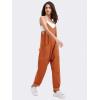 imageEXLURA Womens Casual Summer Jumpsuits 2025 Romper Bib Outfits Adjustable Straps Denim Overalls with PocketsOrange