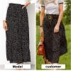 imageEXLURA Womens High Waist Polka Dot Pleated Skirt Midi Swing Skirt with PocketsBlack