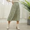 imageEXLURA Womens High Waist Polka Dot Pleated Skirt Midi Swing Skirt with PocketsGreenleopard