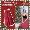 imageEXLURA Womens High Waist Polka Dot Pleated Skirt Midi Swing Skirt with PocketsRed