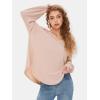 imageEXLURA Womens Spring Oversized V Neck Tunic Tops 2025 Casual Long Sleeve Shirts Lightweight Soft Sweater Curved Hem T ShirtsApricot