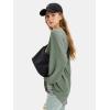 imageEXLURA Womens Spring Oversized V Neck Tunic Tops 2025 Casual Long Sleeve Shirts Lightweight Soft Sweater Curved Hem T ShirtsArmy Green