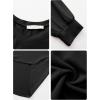 imageEXLURA Womens Spring Oversized V Neck Tunic Tops 2025 Casual Long Sleeve Shirts Lightweight Soft Sweater Curved Hem T ShirtsBlack