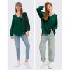 imageEXLURA Womens Spring Oversized V Neck Tunic Tops 2025 Casual Long Sleeve Shirts Lightweight Soft Sweater Curved Hem T ShirtsDark Green