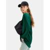imageEXLURA Womens Spring Oversized V Neck Tunic Tops 2025 Casual Long Sleeve Shirts Lightweight Soft Sweater Curved Hem T ShirtsDark Green