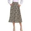 imageEXLURA Womens High Waist Polka Dot Pleated Skirt Midi Swing Skirt with PocketsApricotleopard